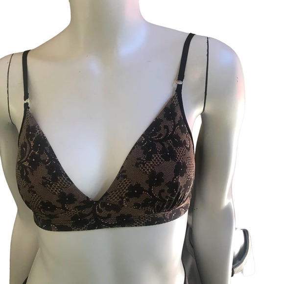 Commando Other - Commando Floral Black Tan Seamless Bralette Women's Size Small/Medium